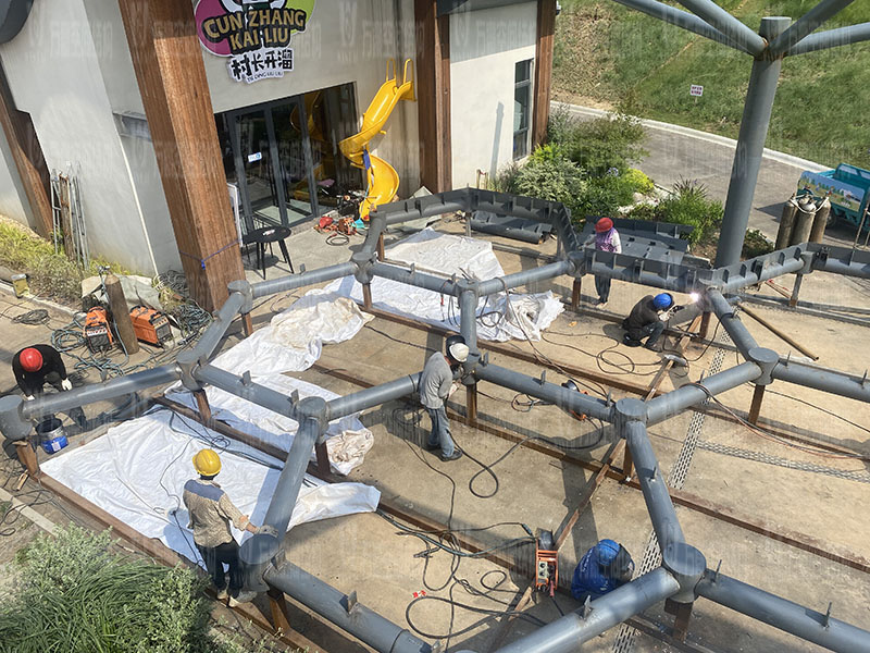 樂清鐵定溜溜樂園ETFE天幕及PTFE景觀傘膜結構工程竣工