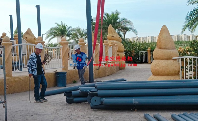 上海海昌海洋公園鋼膜結構工程開始施工