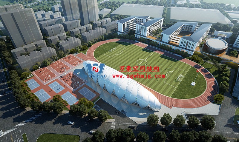 龍泉市體育場鋼膜結構工程完工