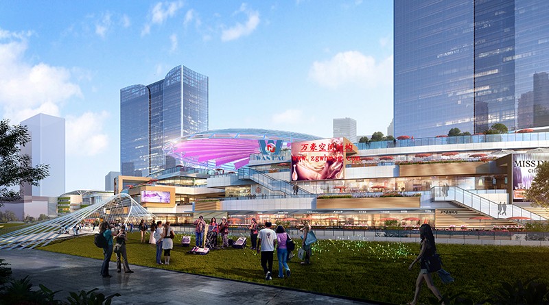 南充萬達項目ETFE膜結構蓋頂天幕工程最新施工進度