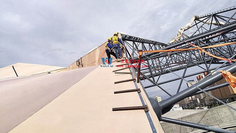 緊抓施工進度|這個體育場PTFE膜結構工程有最新動態~ 緊抓施工進度|這個體育場PTFE膜結構工程有最新動態~