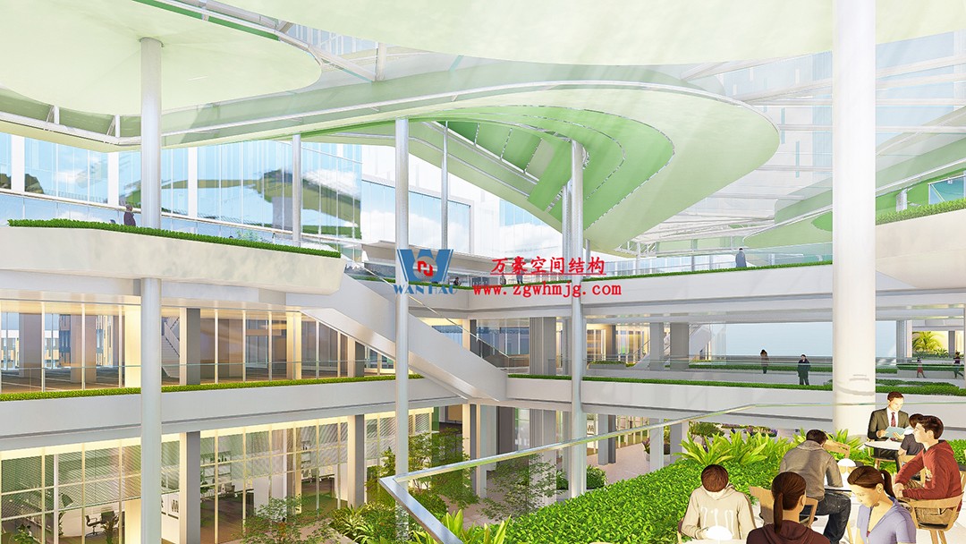 案例欣賞/復雜鋼膜結(jié)構(gòu)建筑/杭州博多森谷ETFE氣枕連廊天幕項目 案例欣賞/復雜鋼膜結(jié)構(gòu)建筑/杭州博多森谷ETFE氣枕連廊天幕項目