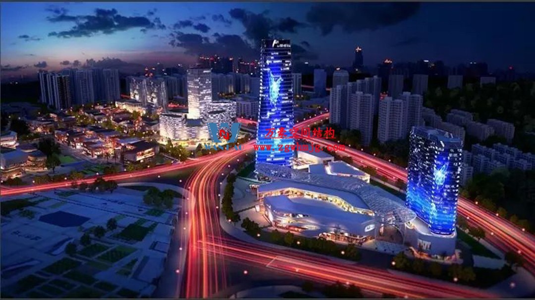 遵義高鐵新城上的一條鋼膜結構“長龍”