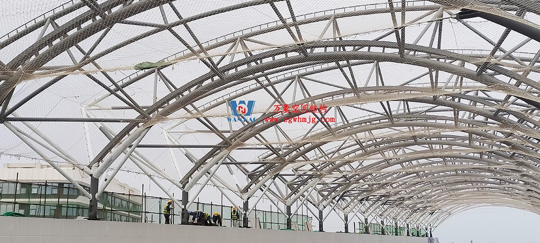 施工加速，這個PTFE膜結構天幕即將完工！