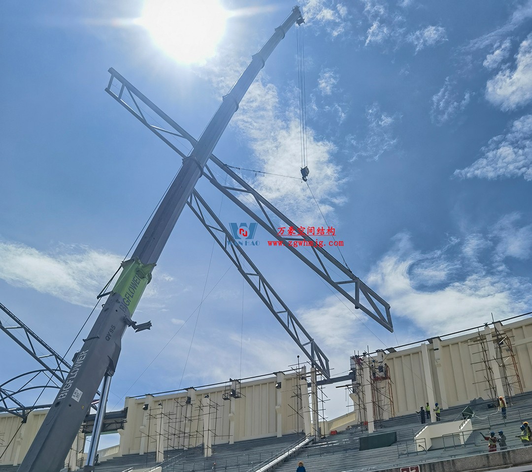 肯尼亞(非洲杯)足球體育場PTFE鋼膜結構屋面火熱施工中 肯尼亞(非洲杯)足球體育場PTFE鋼膜結構屋面火熱施工中