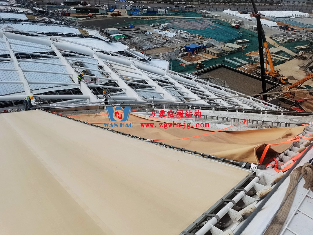 鄭州中原高鐵港數字展貿城ETFE膜結構 PTFE膜結構項目 鄭州中原高鐵港數字展貿城ETFE膜結構 PTFE膜結構項目