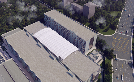 浙江真愛毯業科技有限公司廠房三屋面膜結構工程