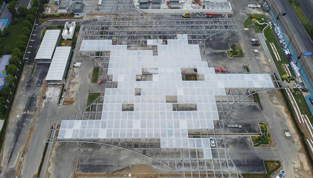 經受強臺風考驗！臺州山姆 ETFE 氣枕天幕安然無恙，建設穩(wěn)步向前